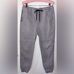 RSQ Light Gray Twill Jogger Pants.